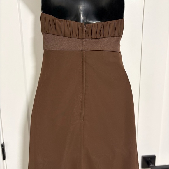 Alfred Angelo Y2K Chocolate Brown Formal Strapless High-low Event Dress Size 4 - Picture 2 of 8